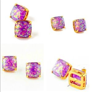 NWT💜 Kate Spade Purple Glitter Earrings 💜